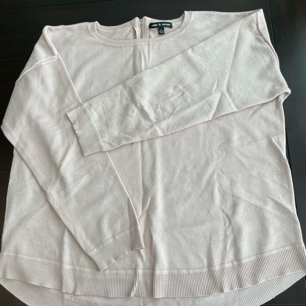 Cable & Gauge Soft Pink Knit Sweater